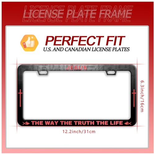 Jesus The Way The Truth The Life Christian License Plate Frame for US Cars