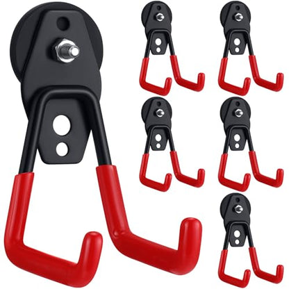 6 Pcs Large Magnetic Hooks Heavy Duty Garage Magnet Hooks Strong Storage Utility Magnetic Hangers with Anti Slip Rubber Coating for Indoor and Outdoor Hanging