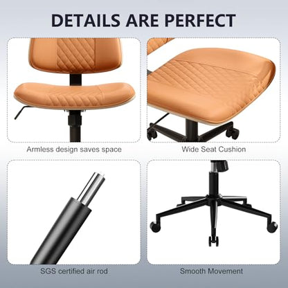 Modern Armless Office Chair with Wheels