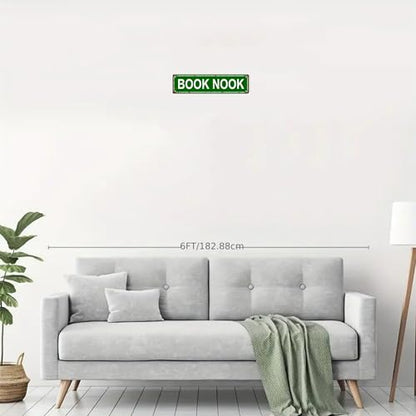 BOOK NOOK SPACE Metal Tin Street Sign Bar Cafe Garage Cave Home Room Wall Bathroom Farmhouse Garden Porch Patio Decor