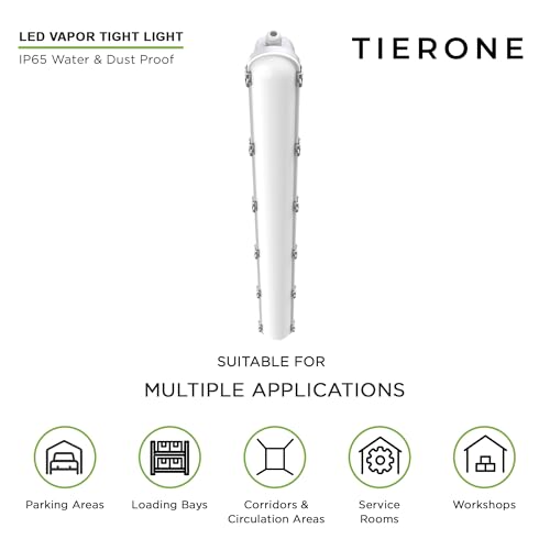4ft LED Vapor Tight Light 50W Outdoor Shop Light IP65 Waterproof 0 (4 Count)