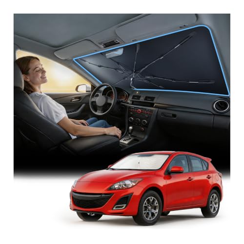Vinyl Coating Heat Shield] Windshield Sun Shade Umbrella Custom for Mazda 3