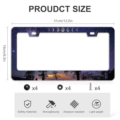 Starry Sky Moon License Plate Frames