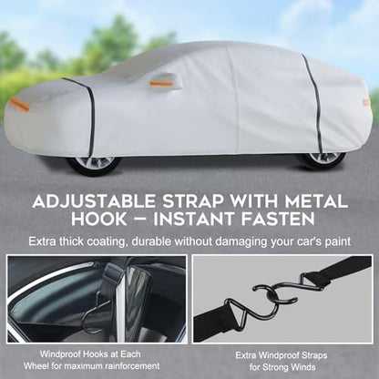 Heavy Duty Sedan Car Cover Waterproof All Weather for Automobiles