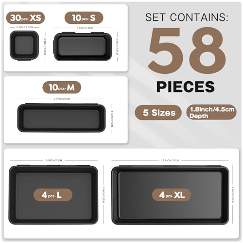 5 Size】 Tool Box Organizer Tray Divider Set (58 Count)