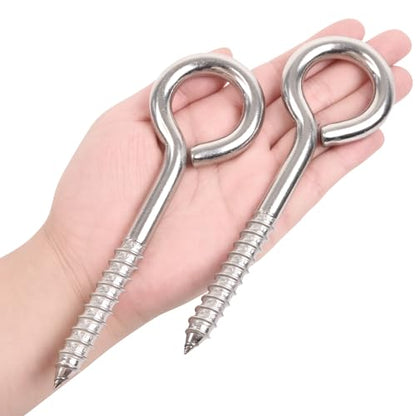 2Pcs 6 Inch Heavy Duty Screw Eyes Hooks