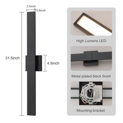 2 Packs Modern Outdoor Wall Lights 31.5" Long LED Outdoor Sconce Lights (2 Count)