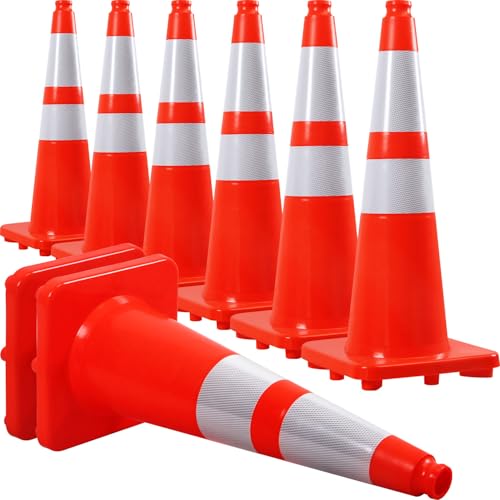 Overall Fluorescent Orange Red Integrated Traffic Cones