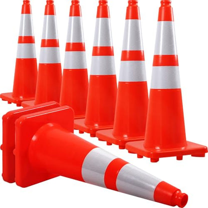 Overall Fluorescent Orange Red Integrated Traffic Cones