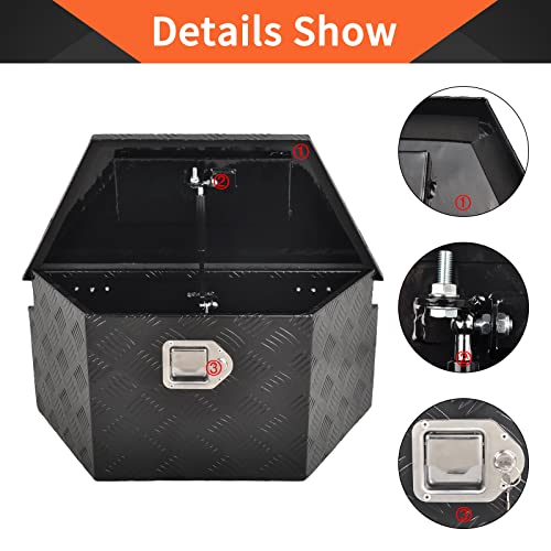 26 Inch Aluminum Trailer Tongue Tool Box 5 Bar Tread Wide Utility