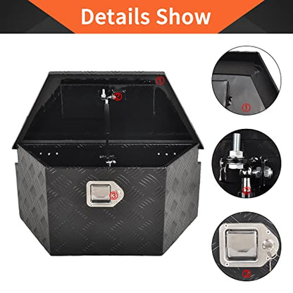 26 Inch Aluminum Trailer Tongue Tool Box 5 Bar Tread Wide Utility