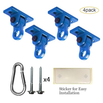 Heavy Duty Blue Swing Hangers Screws Bolts Included Over 5000 lb Capacity Playground Porch Yoga Seat Trapeze Wooden Sets Indoor Outdoor (4 Count)