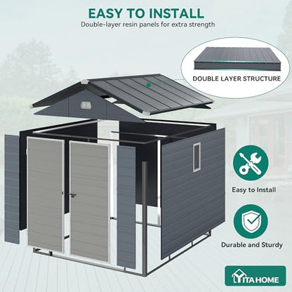 8x9 FT Outdoor Storage Shed w