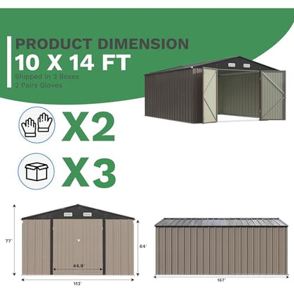 10x14 FT Outdoor Storage Shed