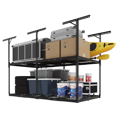 4x8 2 Tier Overhead Ceiling Garage Storage Rack