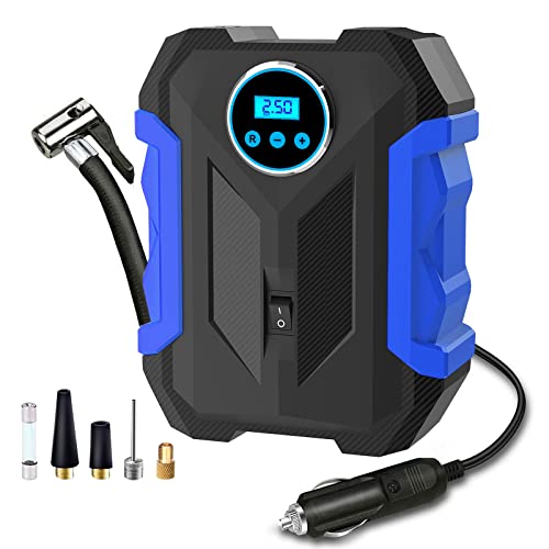Digital Air Compressor for Car Auto Pump Portable Tire Inflator with LED Light DC 12V