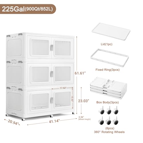 900 Qt Extra Large Stackable Storage Bin with 1 Lid (3 Count)