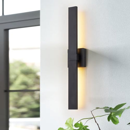 Modern Outdoor Wall Light Fixtures 27.2" Black Outdoor Porch Lights Exterior LED Wall Sconces