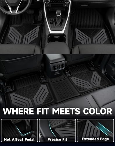 Premium Color TPE Floor Mats Custom Fit for Toyota RAV4 2019