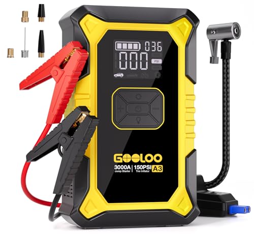 A3 12V 3000A Portable Jump Starter with Air Compressor