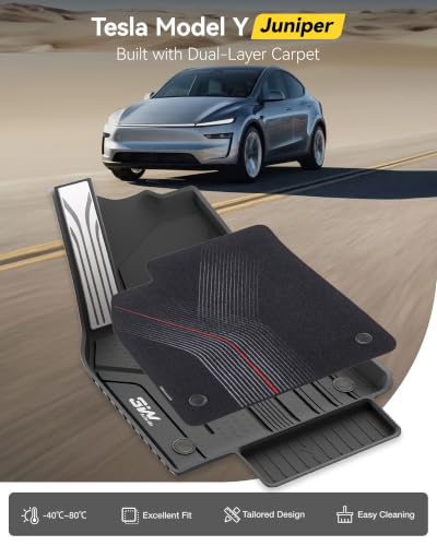 9PCS Floor Mats for Tesla Model Y Juniper 2025 2026 Star Trails Carpets