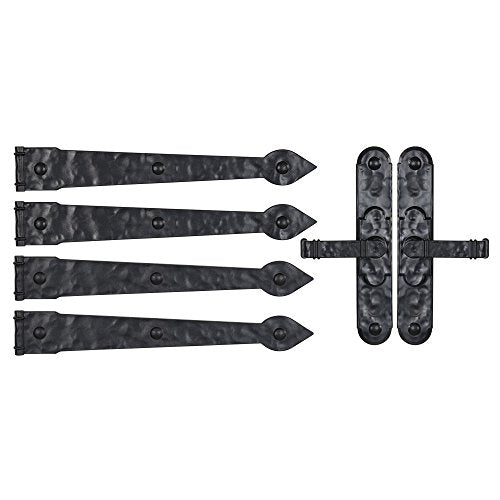Black Hinge IT Premium Carriage House Lever Handle & Hinge 6 Piece Garage Door Magnet