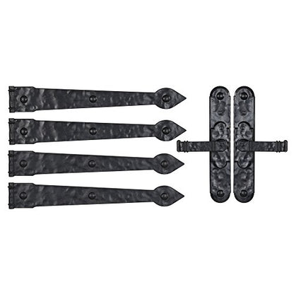 Black Hinge IT Premium Carriage House Lever Handle & Hinge 6 Piece Garage Door Magnet