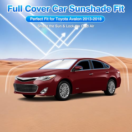 Windshield Sun Shade for Toyota Avalon 2013 2014 2015 2016 2017 2018 Car Window Shades Thicken UV Block and Blackout Privacy Foldable Sunshades 8PCS Accessories Keep Cool Sun Visor Covers (8 Count)