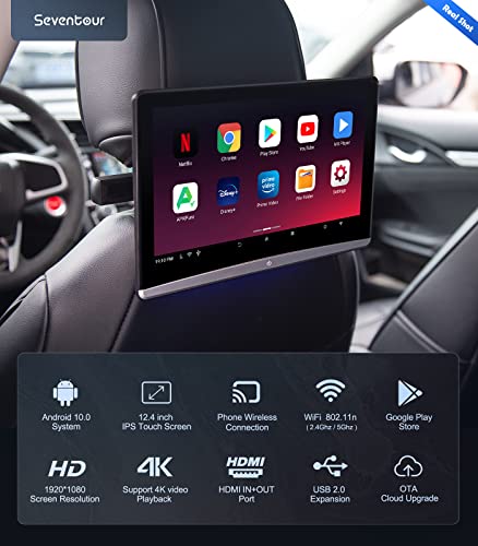 12.4" Android Universal 4K Car TV Headrest Monitor Tablet for Back seat