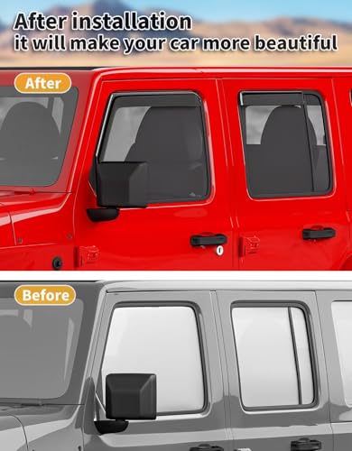 Window Rain Guards for Jeep Wrangler JL 2018 (4 Count)