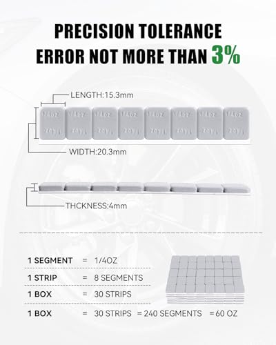 1 4 oz Stick On Wheel Weights 240pcs Easy Peel Grey
