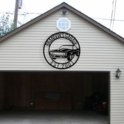 Papa's Custom Workshop & Garage Metal Sign for Dad's Birthday