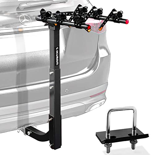 3 Bike Rack Bicycle Carrier Racks Hitch Mount Double Foldable Rack for Cars Truck SUV Fits 2" Hitch Receiver