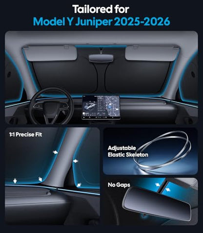 2026 8PC Full Set Window Sunshade for Tesla Model Y Juniper 2025 (8 Count)
