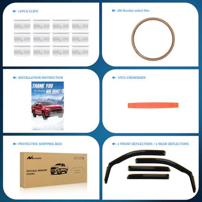 Durable Rain Guards for Ford F150 Super Crew 2009