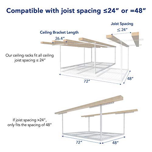 4x6 Overhead Garage Ceiling Storage Rack Organization