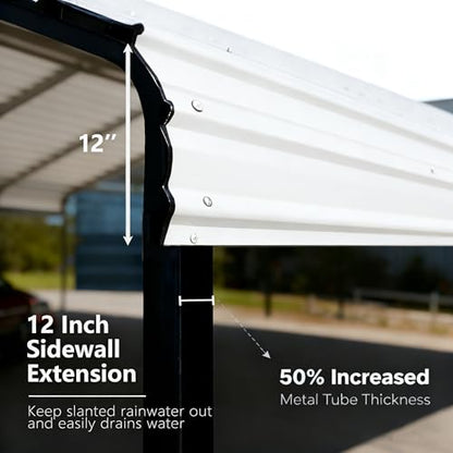 12x20 FT Heavy Duty Extra Large Metal Carport