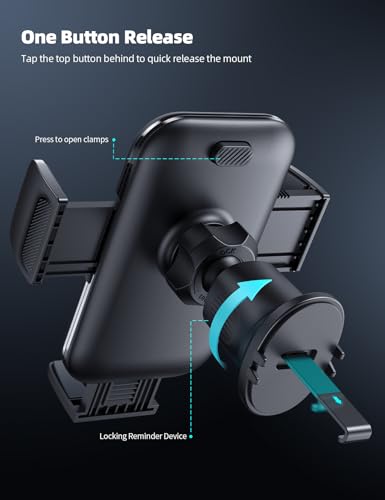 2026 Wider Clamp & Metal Hook Car Phone Holder Vent Accessories