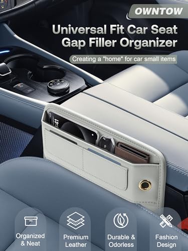 Universal Fit Premium Leather Car Seat Gap Filler Organizer (2 Count)
