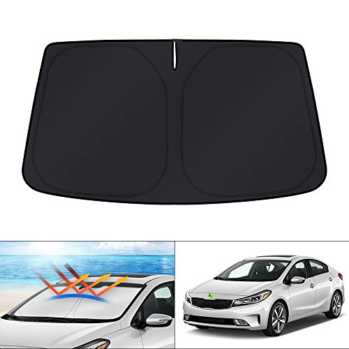 Windshield Sun Shade for Kia Forte 2014 2015 2016 2017 2018 Accessories Custom Fit Window Shade Sun Visor Protector Foldable Blocks UV Rays Keep Your Car Cooler
