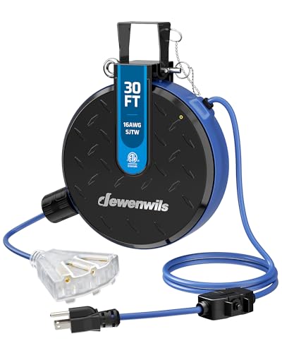 Ceiling Wall Mount Retractable Extension Cord Reel with 30FT Cord