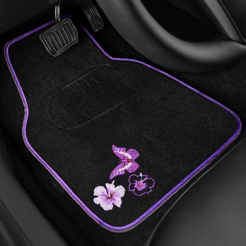 Embroidery Butterfly and Flower Car Floor Mats