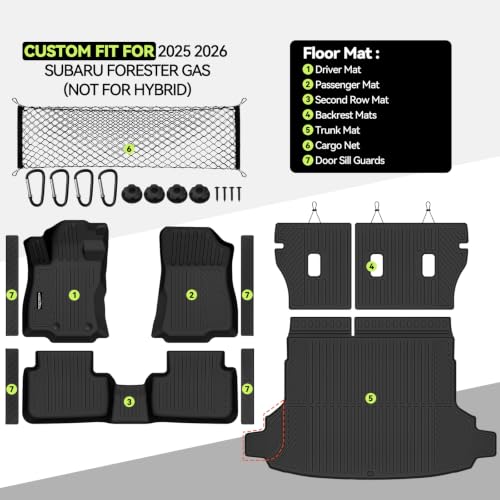Floor Mat Set for 2025 2026 Subaru Forester Gas