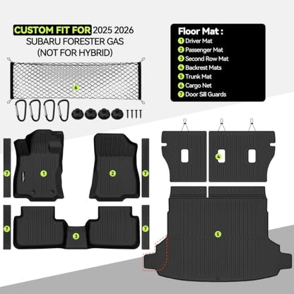 Floor Mat Set for 2025 2026 Subaru Forester Gas