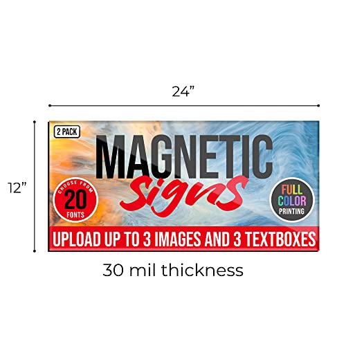 2 Pack Personalized Magnetic Signs for Vehicles