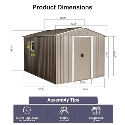 8x10 FT Outdoor Storage Shed