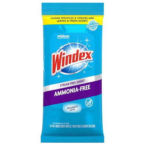 Wipes Glass Cleaning Ammonia Free (25 Count)