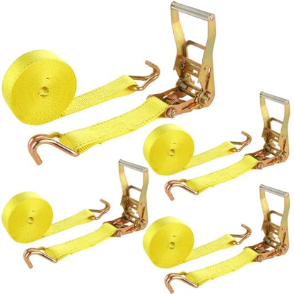 4 Pack 2 Inch Ratchet Straps Heavy Duty 20ft Tie Down Straps Ratchet with Double J Hook (4 Count)