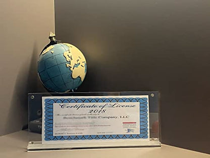 2 Pack of Acrylic Business License Frame for 4x9 Business License Certificate Desk (2 Count)