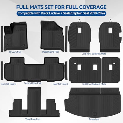 Custom Fit Floor Mats for Buick Enclave 7 Seats